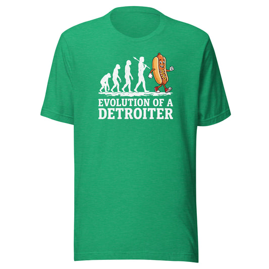 EVOLUTION OF A DETROITER CONEY DOG T-SHIRT
