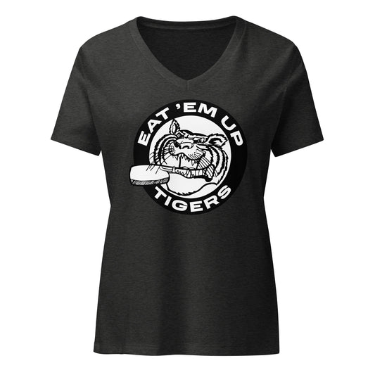 EAT 'EM UP TIGERS V-NECK T-SHIRT (WOMEN'S)