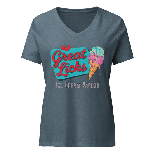 GREAT LICKS ICE CREAM V-NECK T-SHIRT