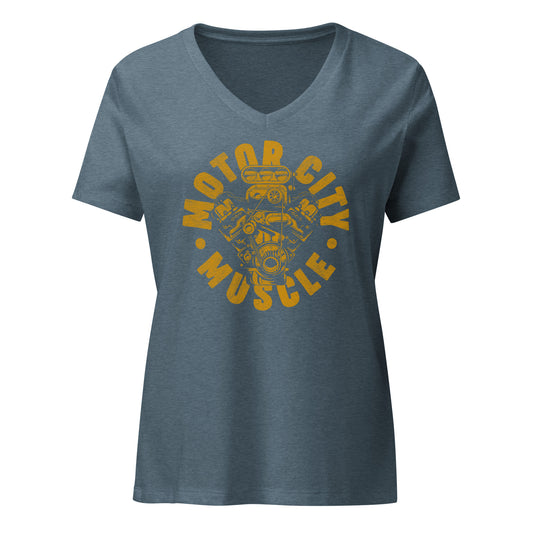 MOTOR CITY MUSCLE WOMEN'S V-NECK T-SHIRT